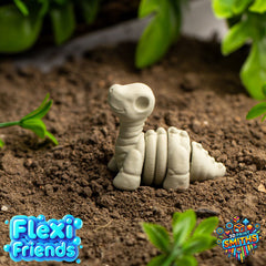 Flexi Friend Brontosaur Skeleton - Flexible 3D Printed Toy - The 3D Print Smiths
