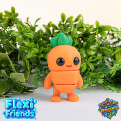 Flexi Friend Carrot Man - Flexible 3D Printed Toy - The 3D Print Smiths