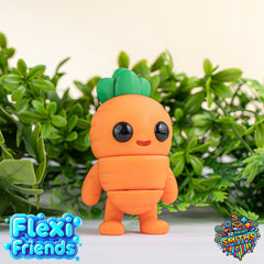 Flexi Friend Carrot Man - Flexible 3D Printed Toy - The 3D Print Smiths