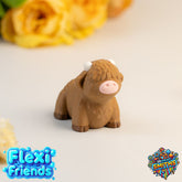 Flexi Friend Baby Highland Cow - Flexible 3D Printed Toy