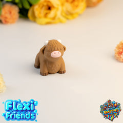 Flexi Friend Baby Highland Cow - Flexible 3D Printed Toy