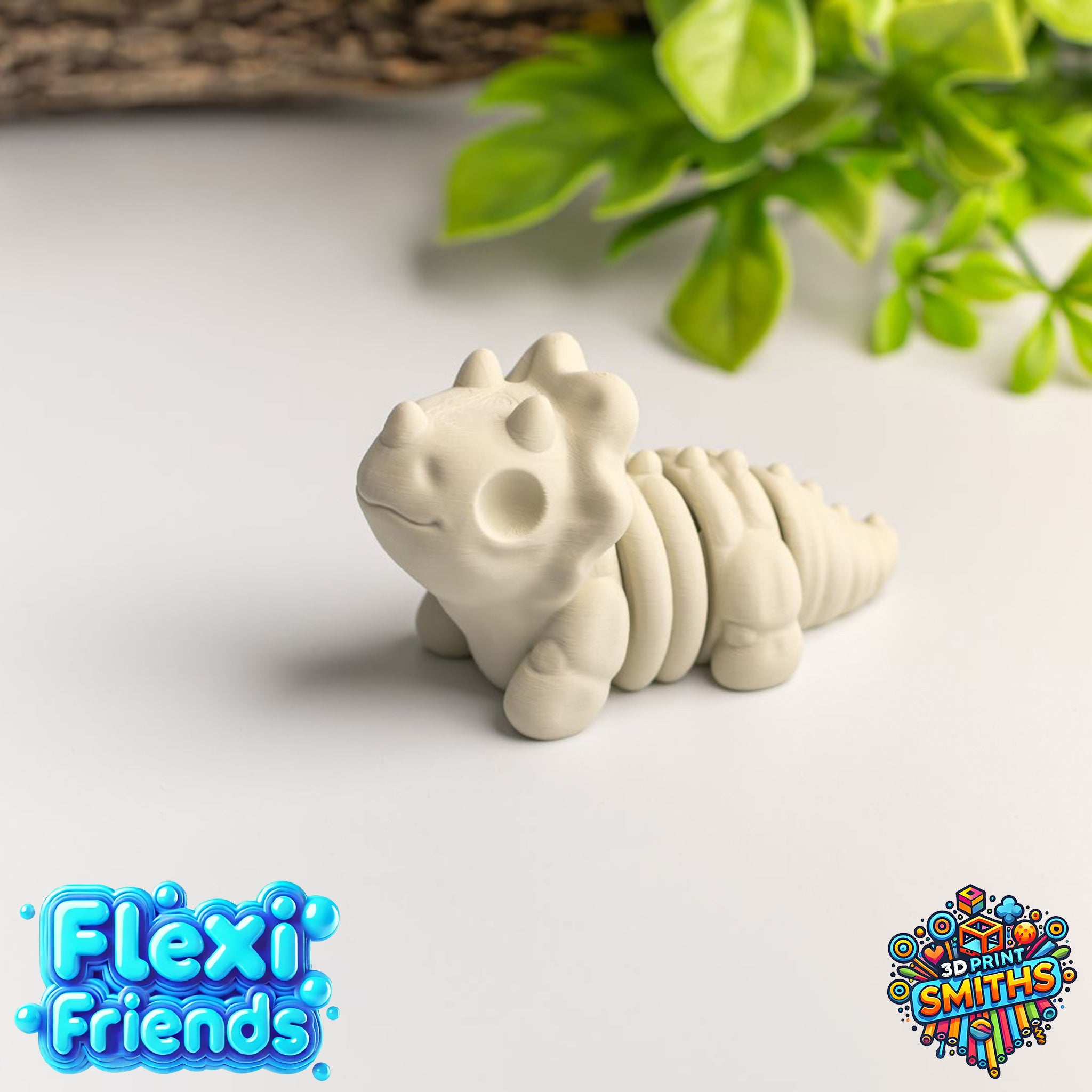 Flexi Friend Triceratops Skeleton - Flexible 3D Printed Toy - The 3D Print Smiths