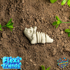 Flexi Friend Triceratops Skeleton - Flexible 3D Printed Toy - The 3D Print Smiths