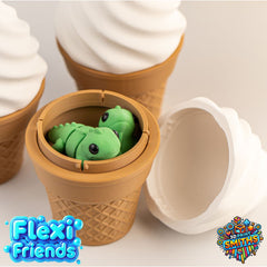 Flexi Friend Ice Cream Container - Flexible 3D Printed Toy