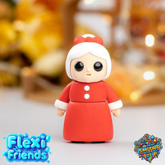 Flexi Friend Mrs Claus - Flexible 3D Printed Toy