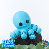 Flexi Friend Blue Octopus - Flexible 3D Printed Toy - The 3D Print Smiths