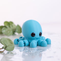 Flexi Friend Blue Octopus - Flexible 3D Printed Toy - The 3D Print Smiths