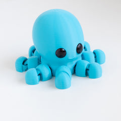 Flexi Friend Blue Octopus - Flexible 3D Printed Toy - The 3D Print Smiths