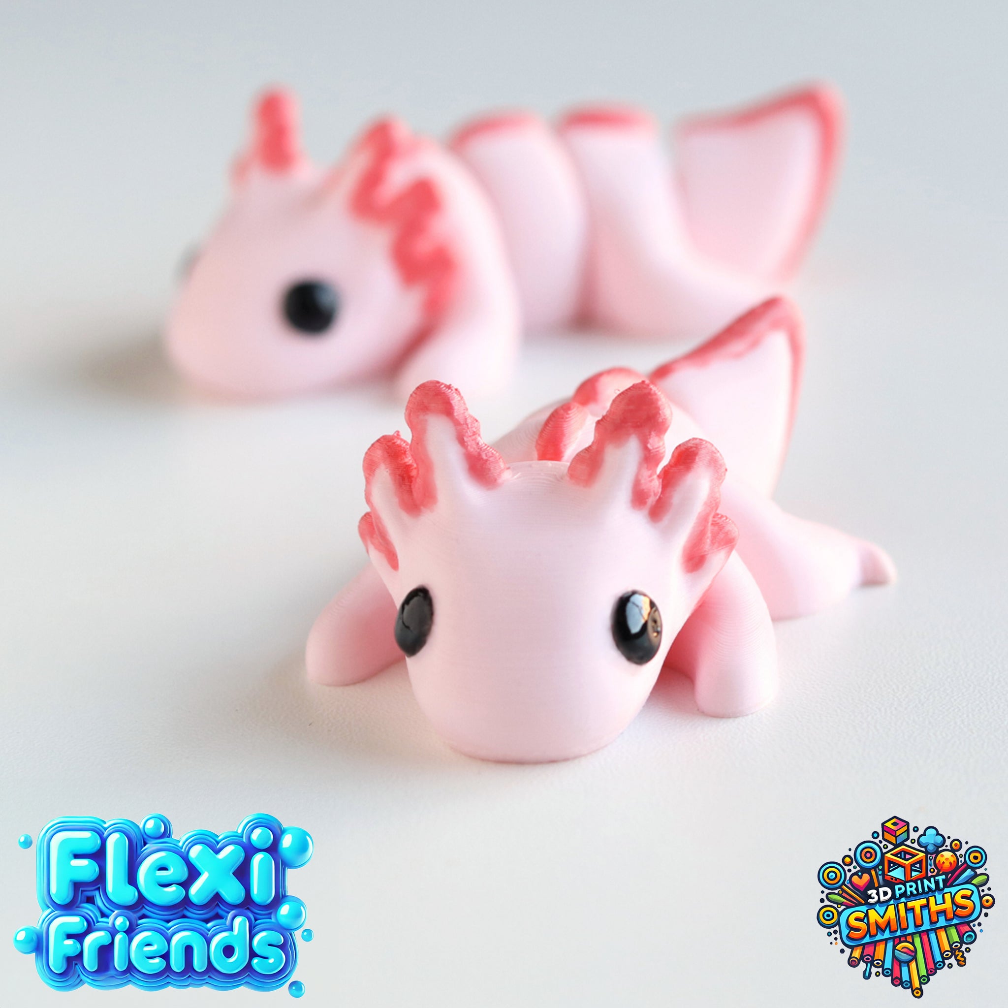 Flexi Friend Axolotl - Flexible 3D Printed Toy - The 3D Print Smiths