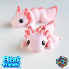 Flexi Friend Axolotl - Flexible 3D Printed Toy - The 3D Print Smiths