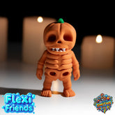 Flexi Friend Pumpkin Skeleton - Flexible 3D Printed Toy