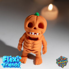 Flexi Friend Pumpkin Skeleton - Flexible 3D Printed Toy