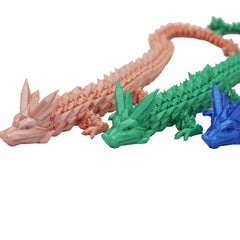 3D Printed Crystal Dragon | Single Colour Articulated Fidget Toy