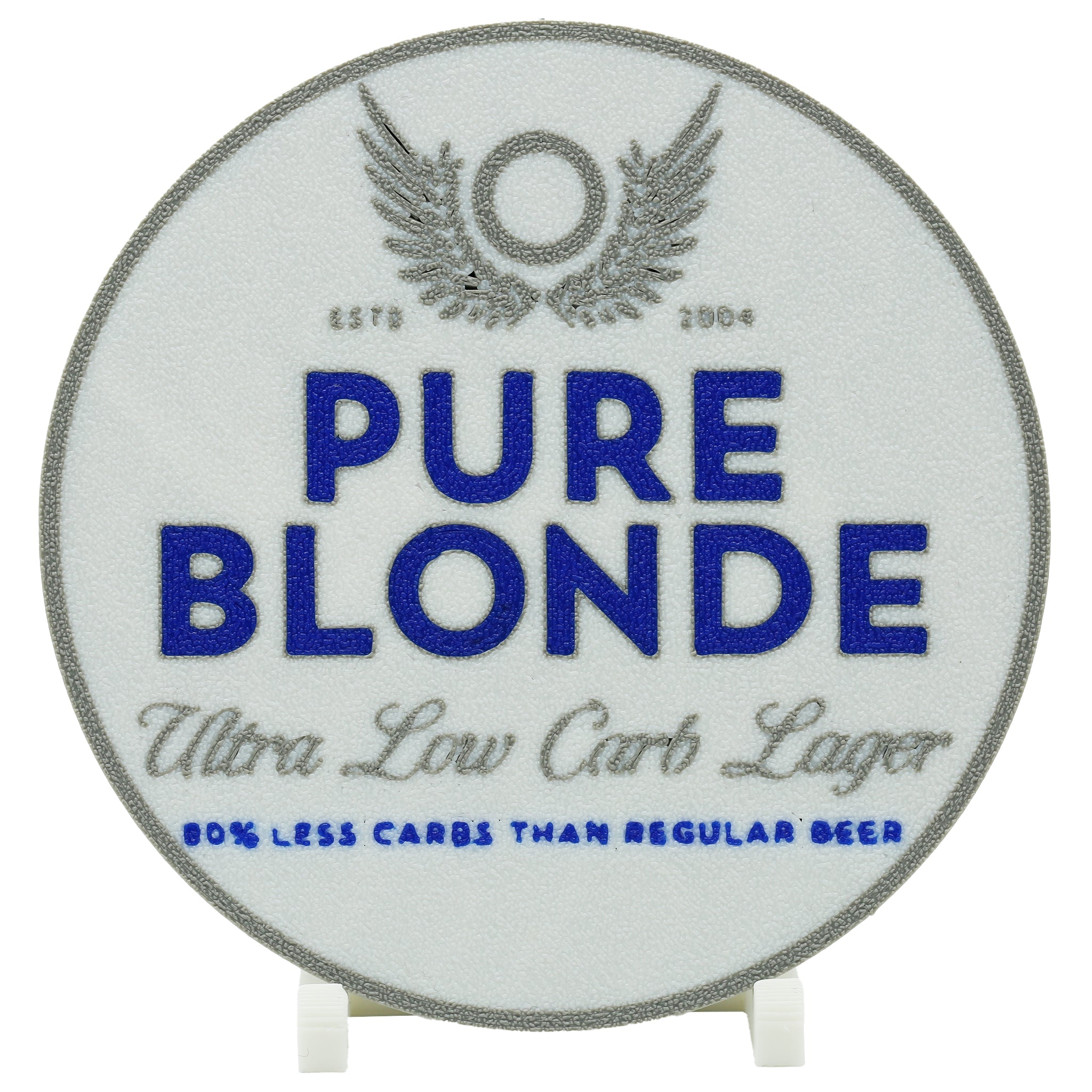 Pure Blonde Beer Coaster 3D Printed Drink Coaster - The 3D Print Smiths