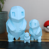 Low Poly 3D Printed Squirtle Figurine - Retro Pokemon Model - The 3D Print Smiths