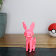 Low Poly 3D Printed Sylveon Figurine - Retro Pokemon Model - The 3D Print Smiths