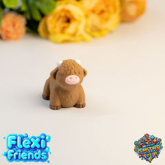 Flexi Friend Baby Highland Cow - Flexible 3D Printed Toy