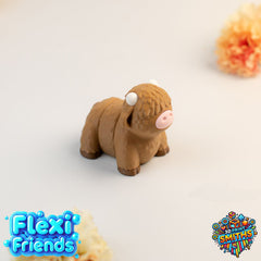 Flexi Friend Baby Highland Cow - Flexible 3D Printed Toy
