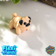 Flexi Friend Baby Pug - Flexible 3D Printed Toy