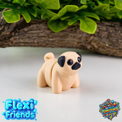 Flexi Friend Baby Pug - Flexible 3D Printed Toy