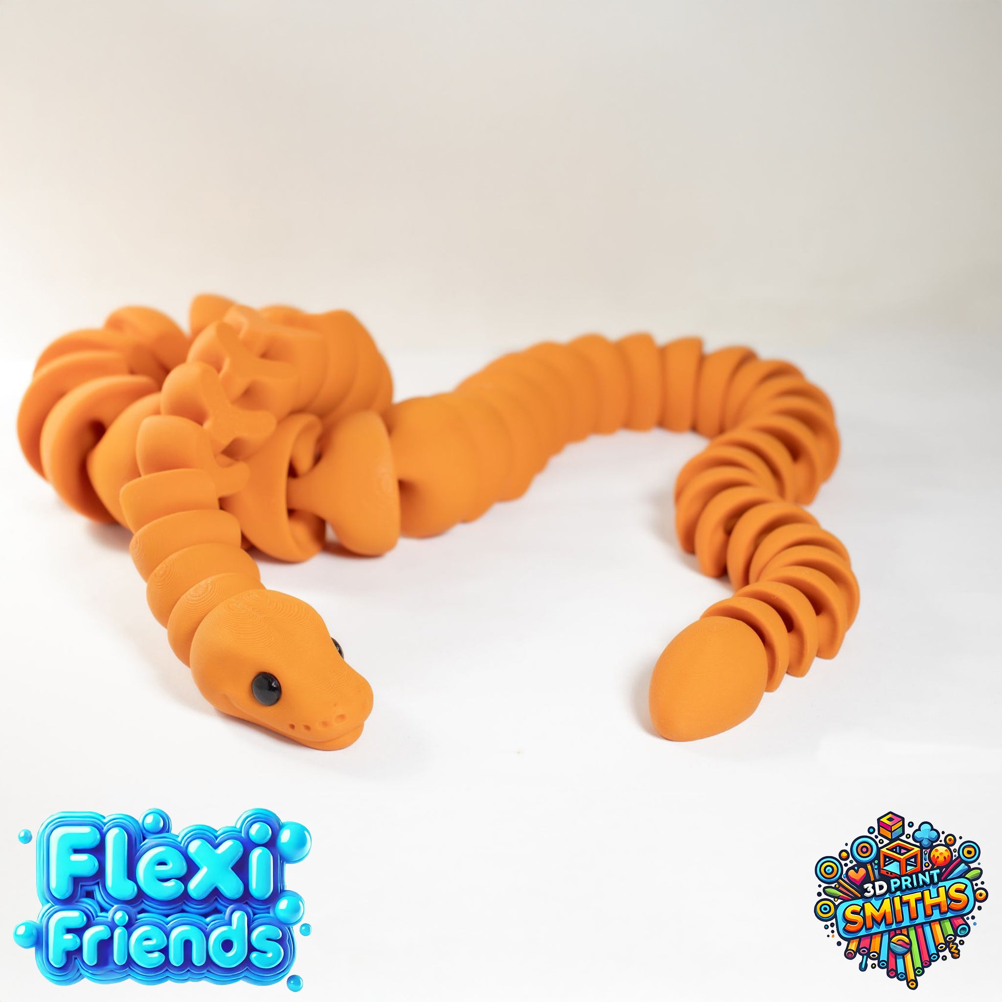 Flexi Friend Ball Python Orange 3D Toy | 3D Print Smiths