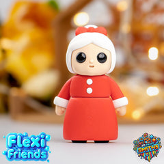Flexi Friend Mrs Claus - Flexible 3D Printed Toy