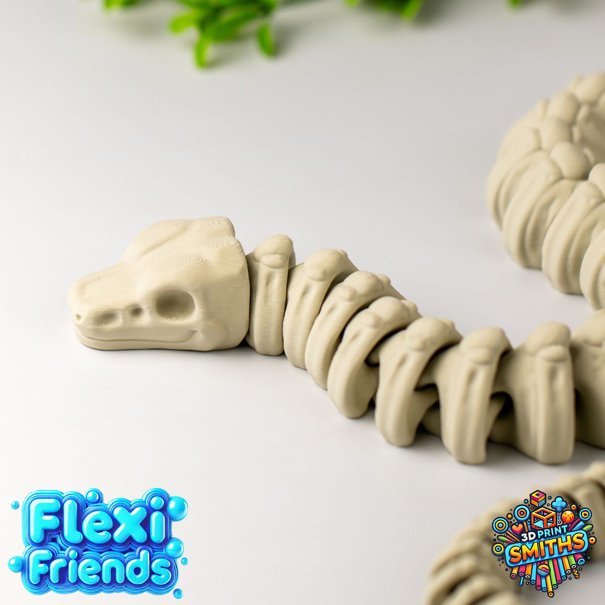 Flexi Friend Skeleton Snake - Flexible 3D Printed Toy - The 3D Print Smiths