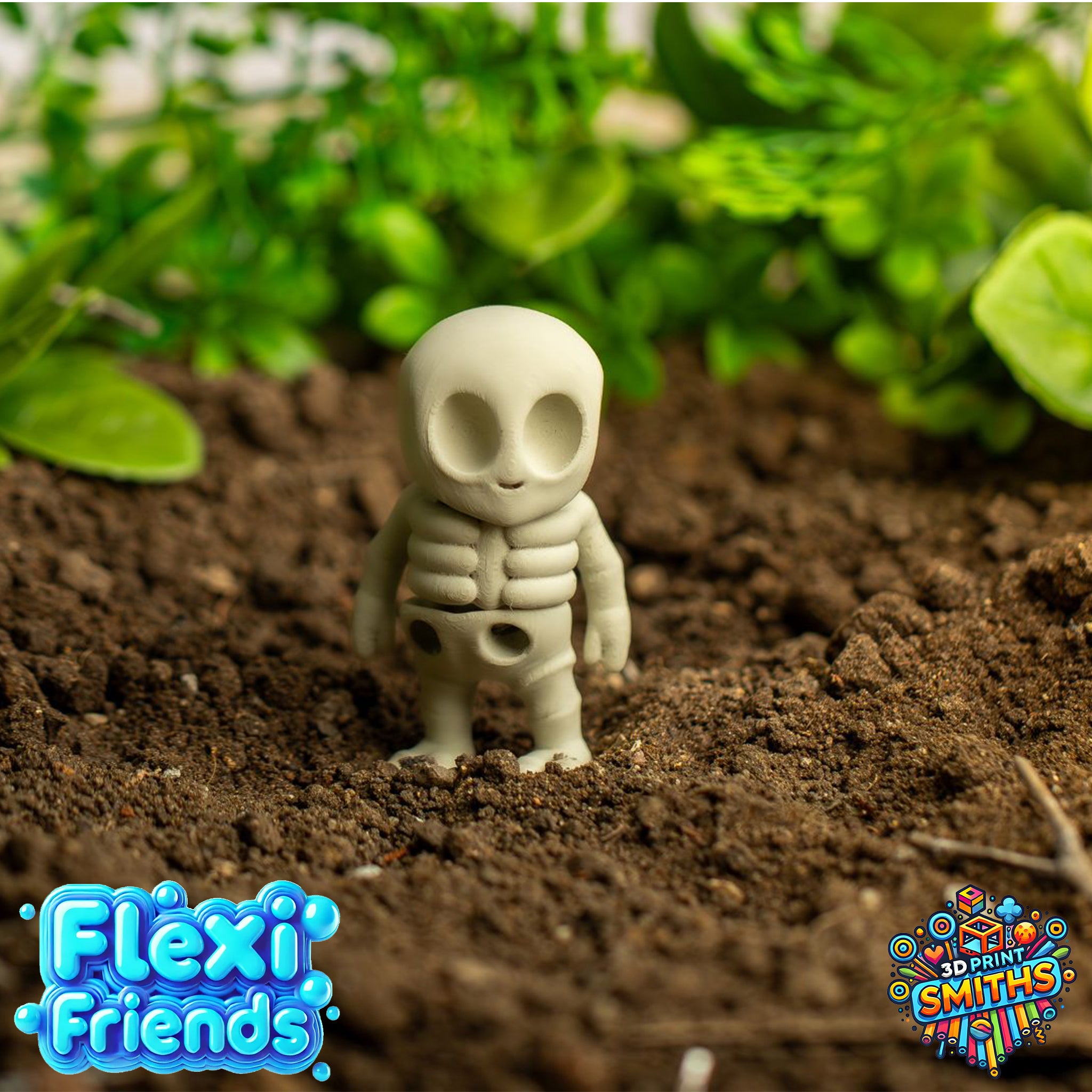 Flexi Friend Alien Skeleton - Flexible 3D Printed Toy - The 3D Print Smiths