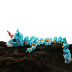 3D Printed Baby Alicorn Dragon | Multi-Colour Articulated Fidget Toy