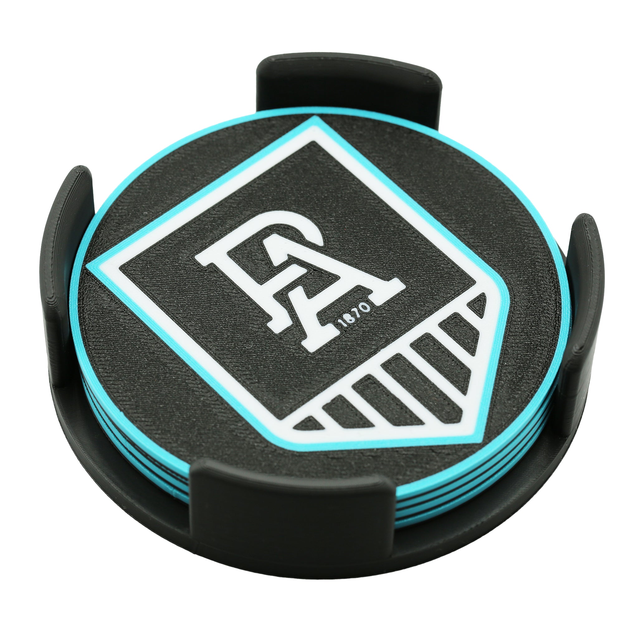 Port Adelaide Power AFL Coaster 3D Printed Drink Coaster