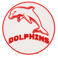 Dolphins NRL Coaster 3D Printed Drink Coaster