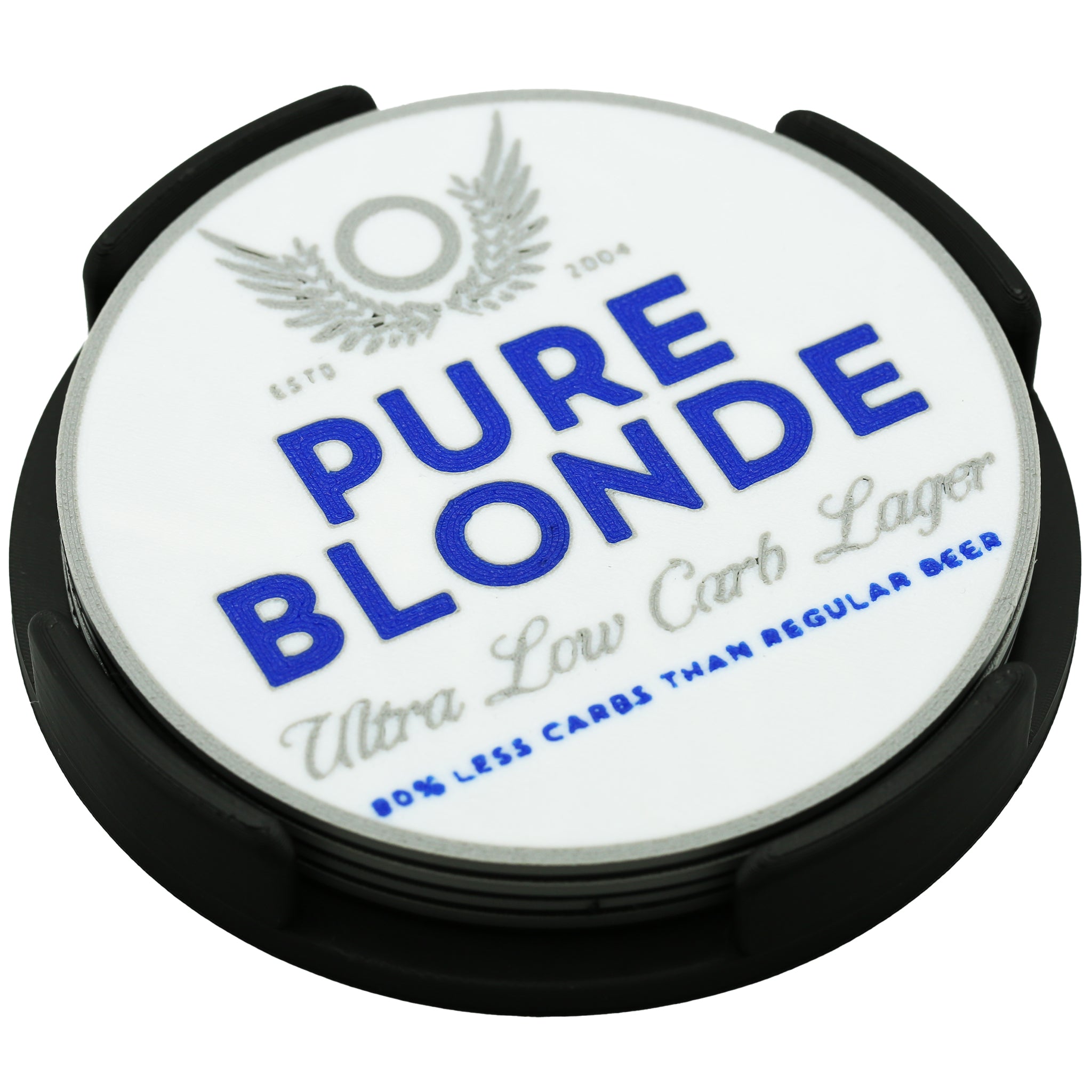 Pure Blonde Beer Coaster 3D Printed Drink Coaster