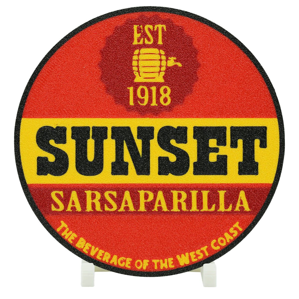 Sunset Sarsaparilla Coaster 3D Printed Pop Culture Drink Coaster