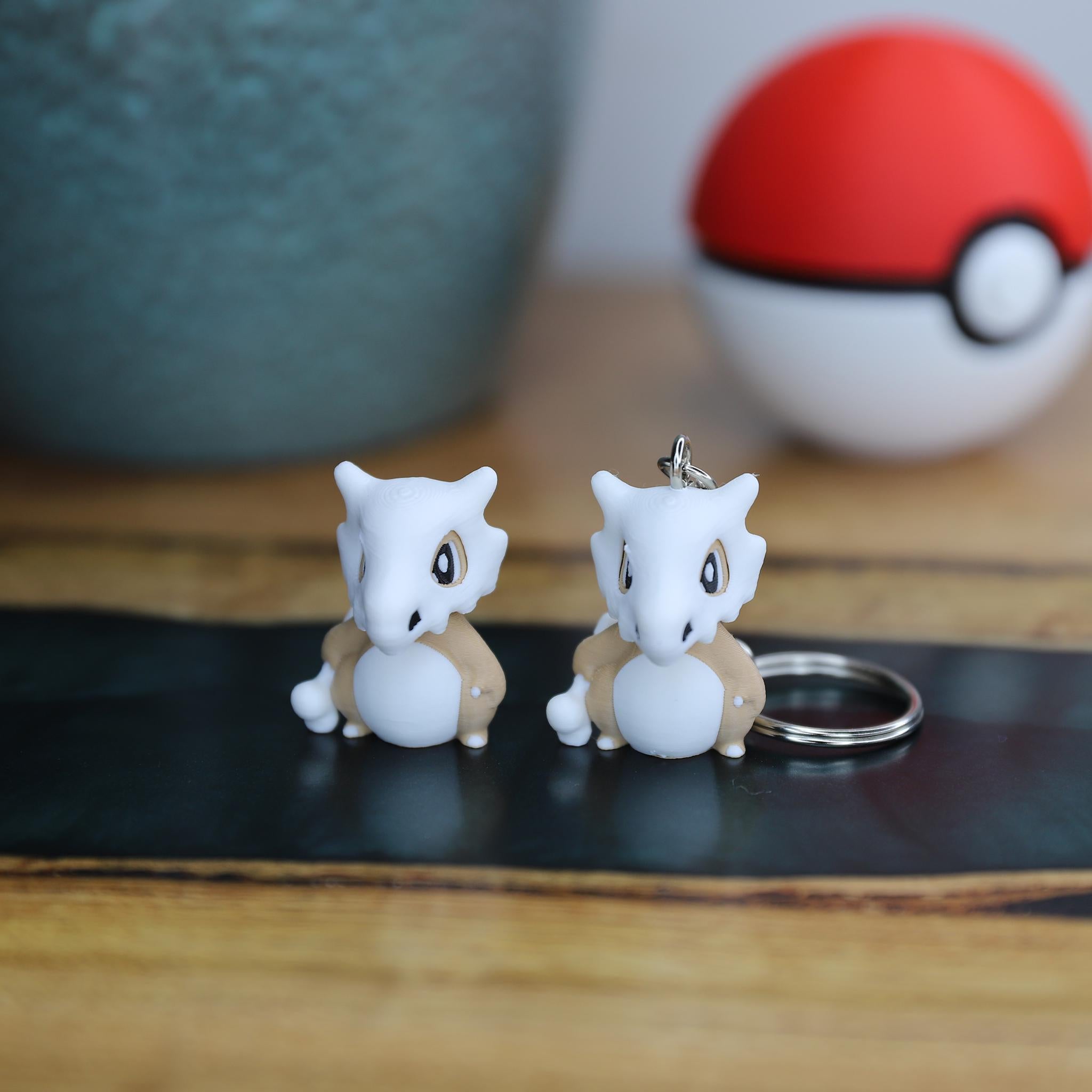 Chibi Cubone 3D Printed Figurine - Cute Pokemon Keychain & Model