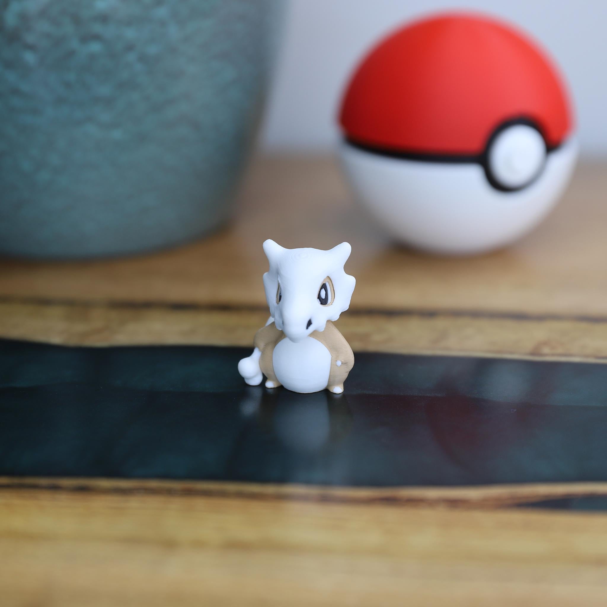 Chibi Cubone 3D Printed Figurine - Cute Pokemon Keychain & Model