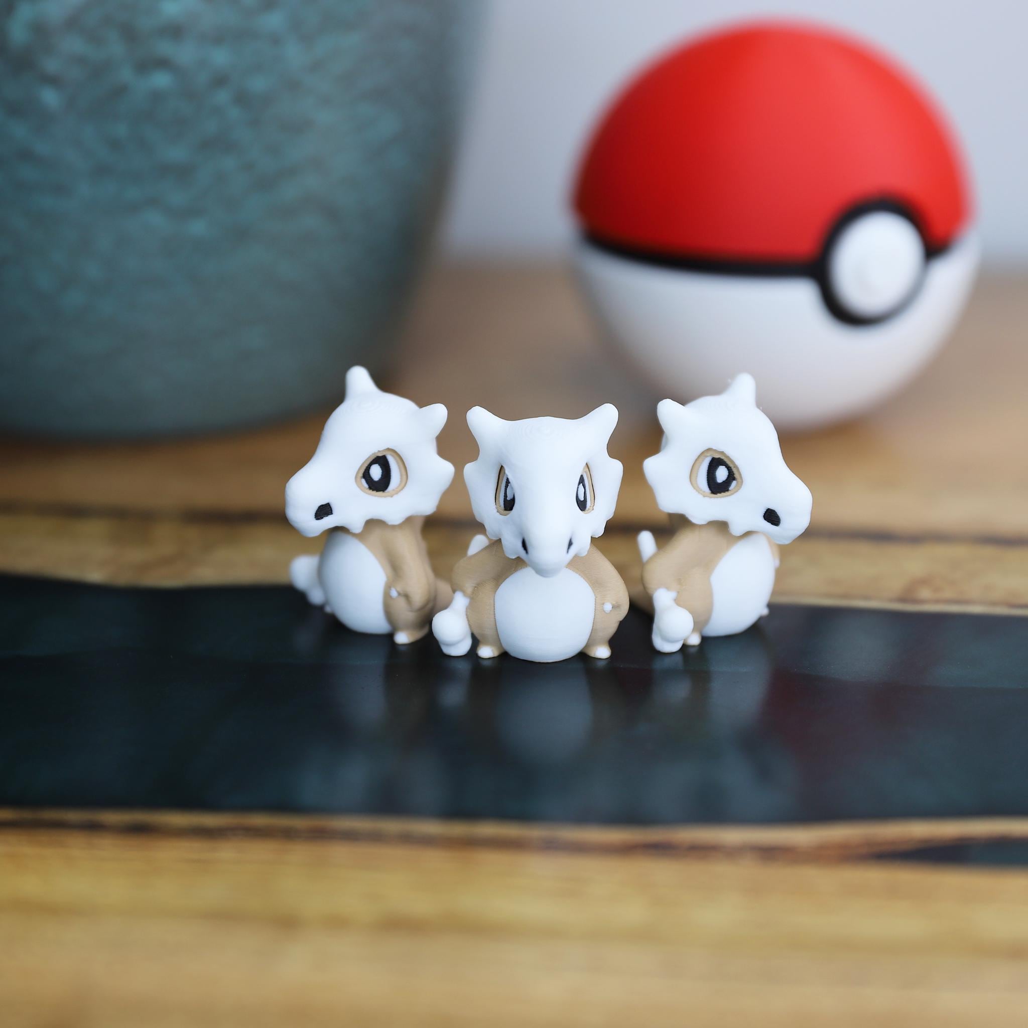 Chibi Cubone 3D Printed Figurine - Cute Pokemon Keychain & Model