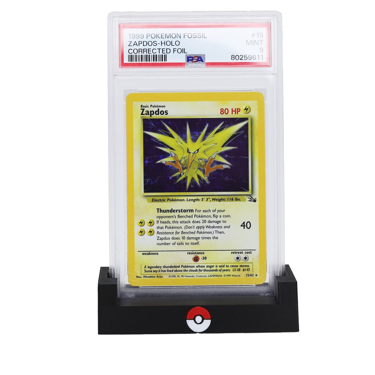 3D Printed PSA Single Graded Card Slab Holder with Pok Ball Design 3D Printed PSA Single Graded Card Slab Holder with Pok Ball Design