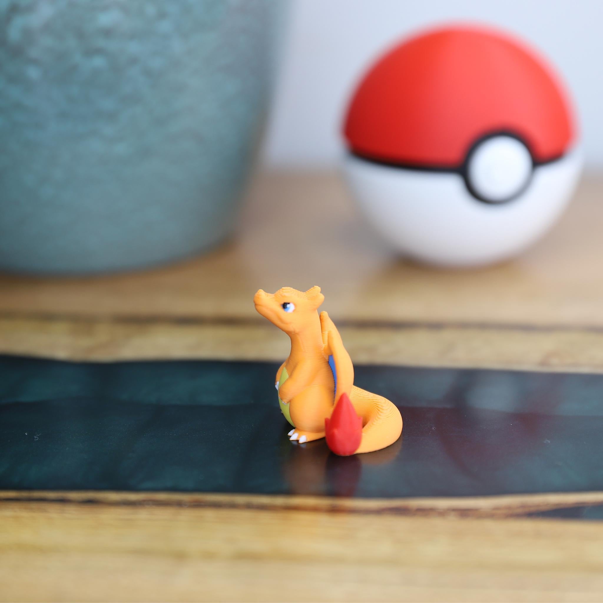 Chibi Charizard 3D Printed Figurine - Cute Pokemon Keychain & Model