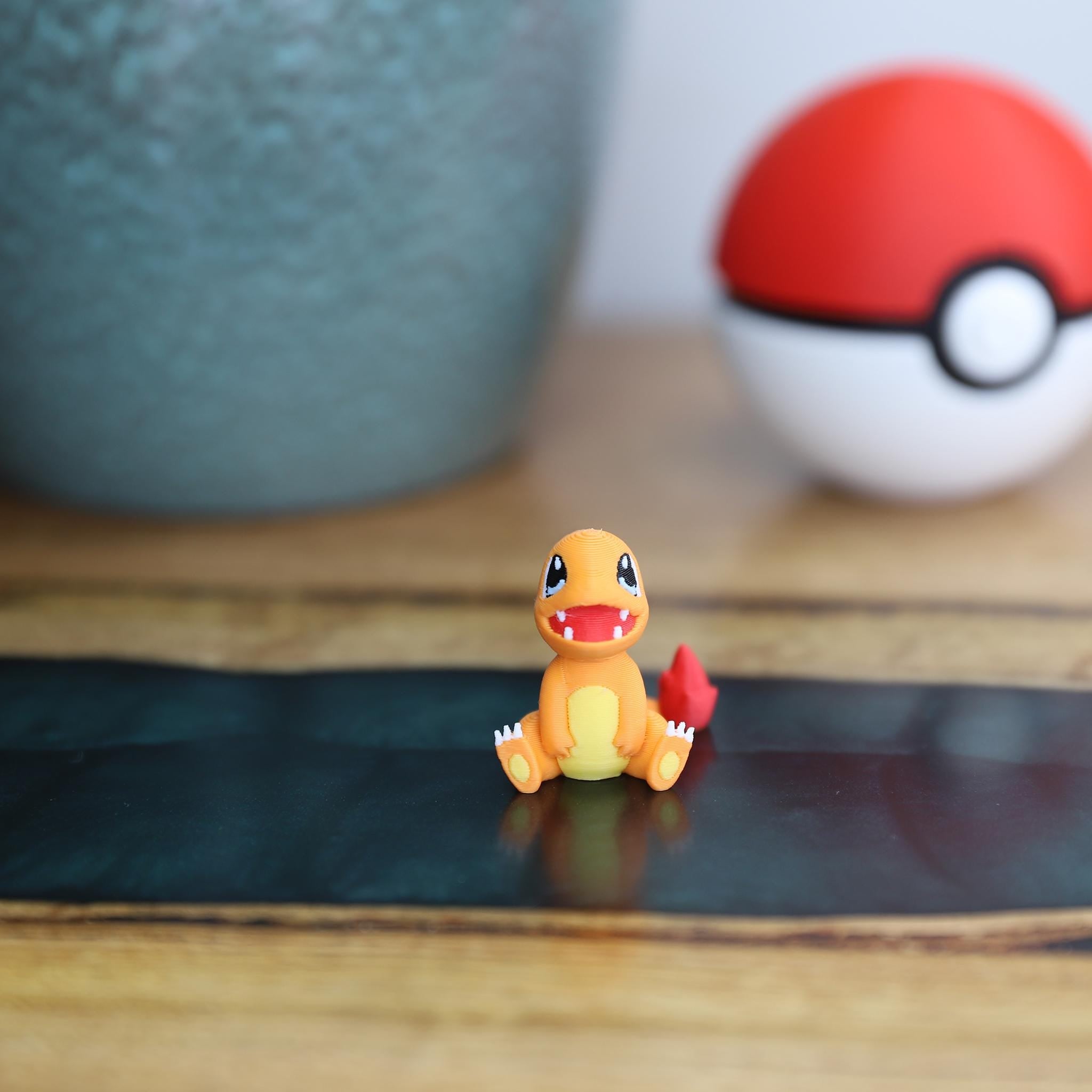 Chibi Charmander 3D Printed Figurine - Cute Pokemon Keychain & Model