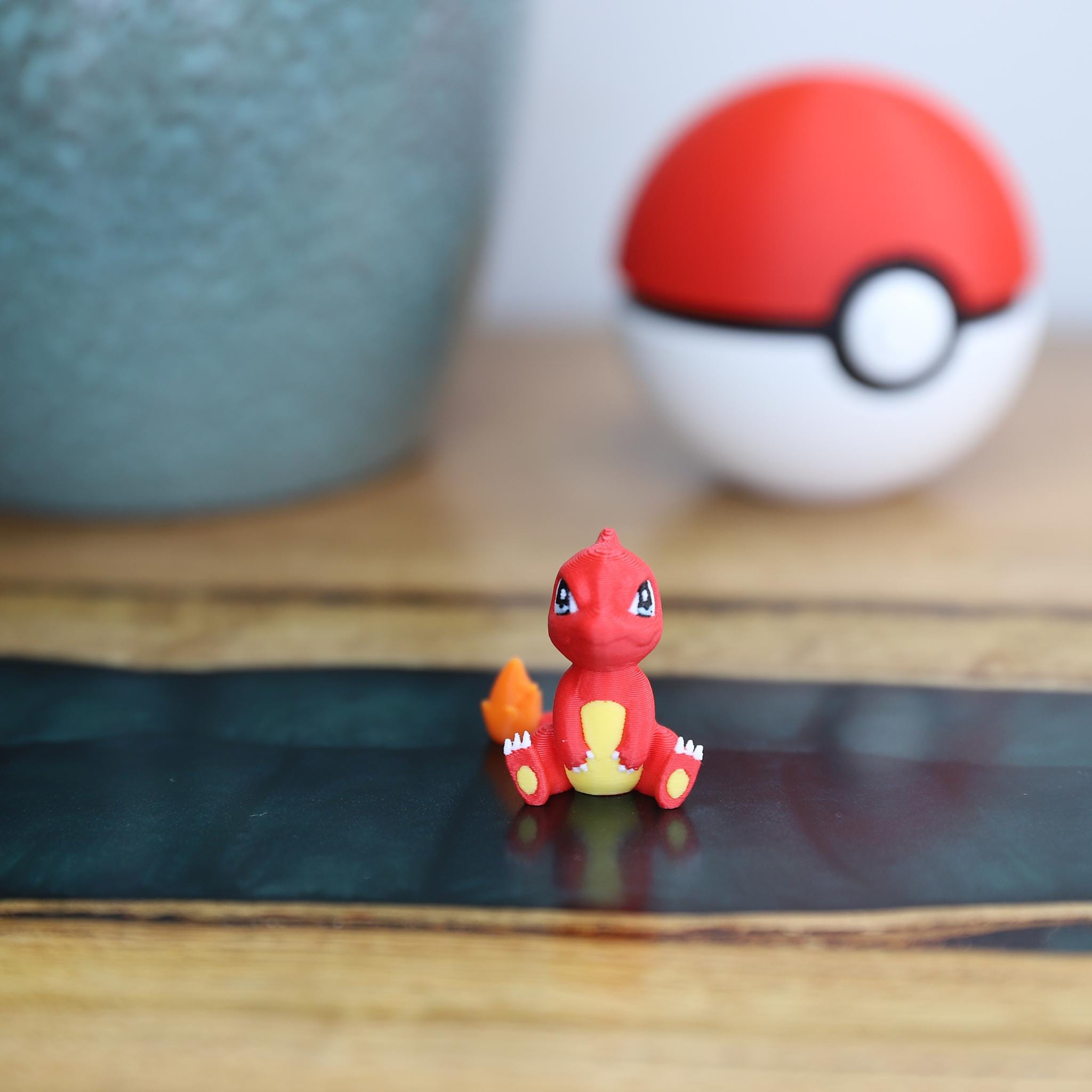 Chibi Charmeleon 3D Printed Figurine - Cute Pokemon Keychain & Model