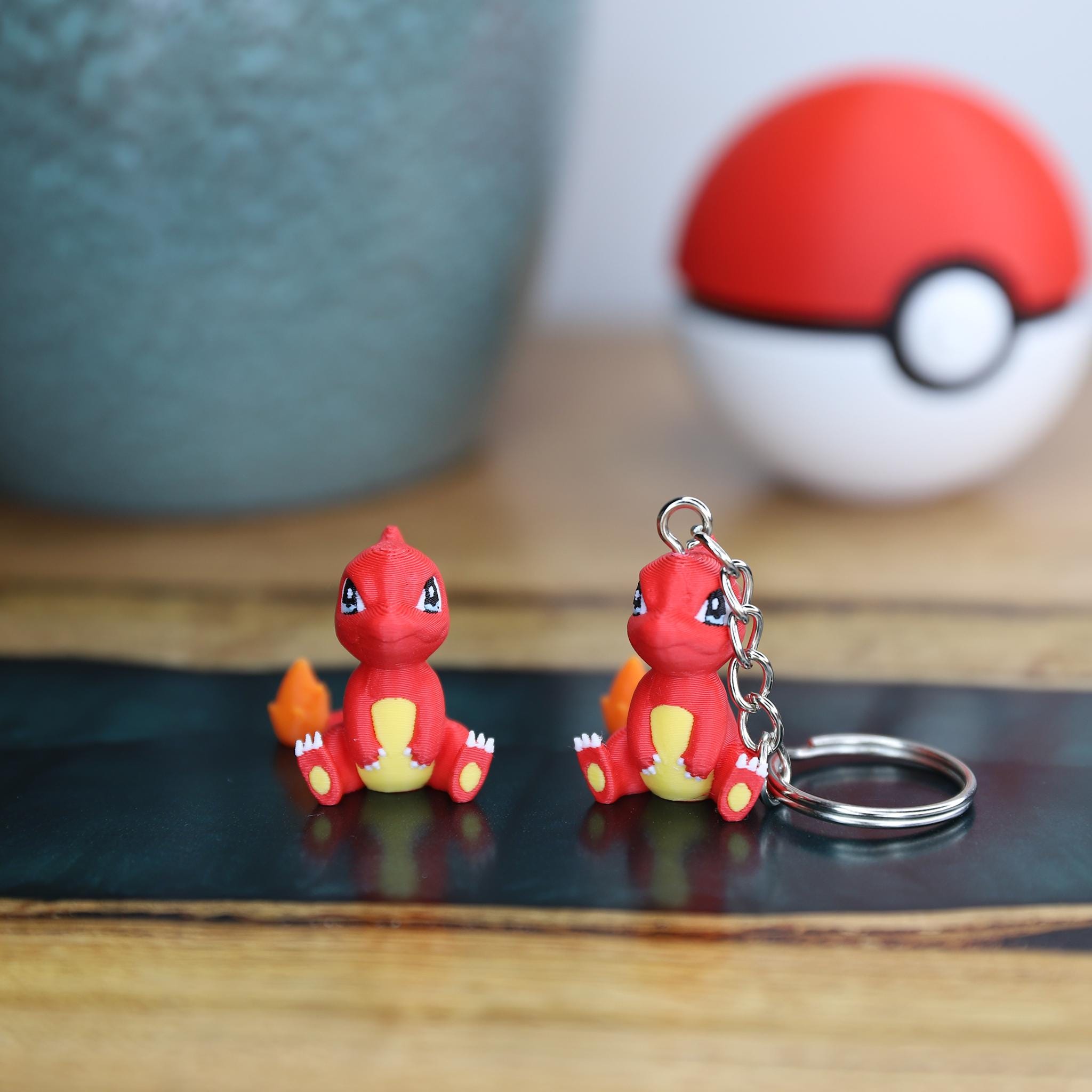 Chibi Charmeleon 3D Printed Figurine - Cute Pokemon Keychain & Model