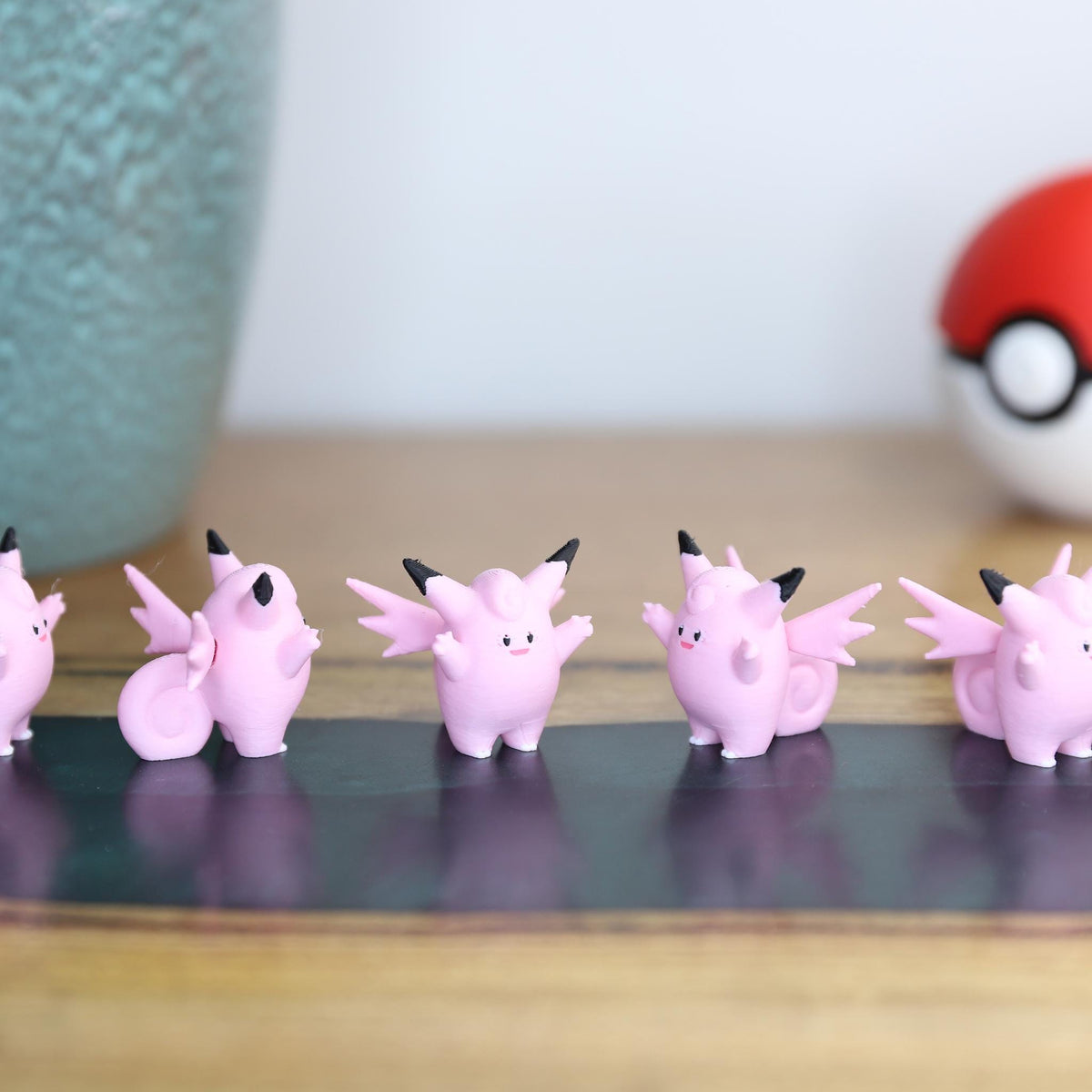 Chibi Clefable 3D Printed Figurine - Cute Pokemon Keychain & Model