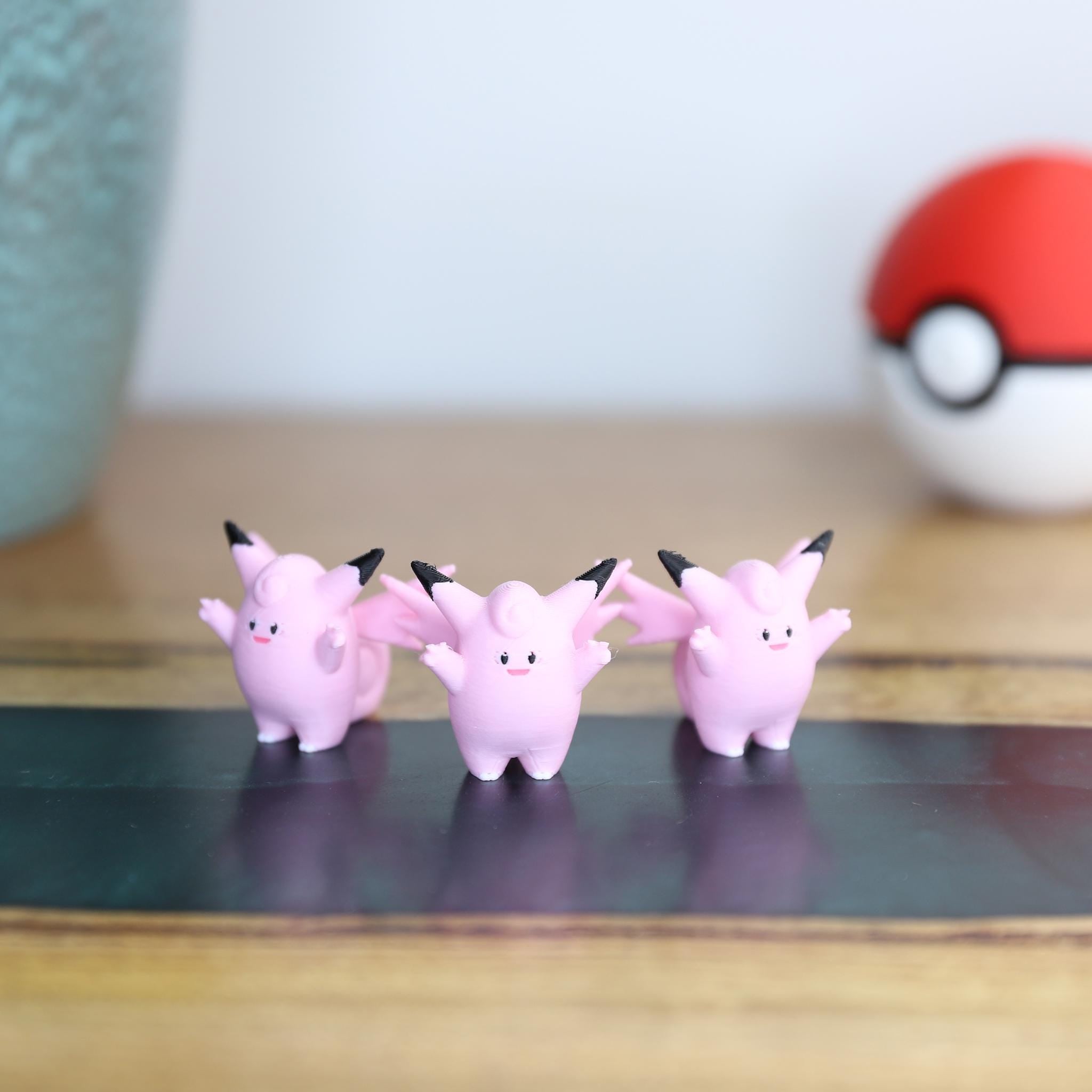 Chibi Clefable 3D Printed Figurine - Cute Pokemon Keychain & Model