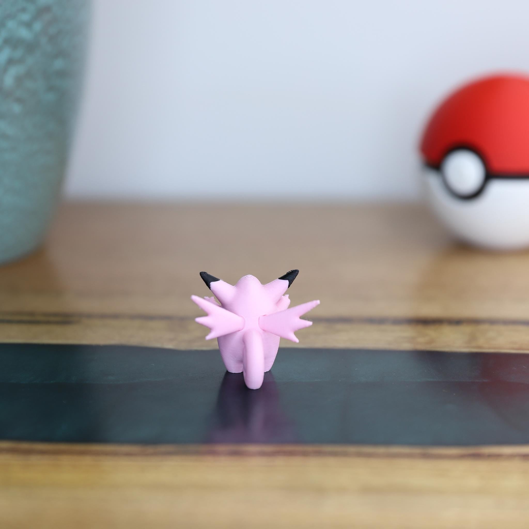 Chibi Clefable 3D Printed Figurine - Cute Pokemon Keychain & Model