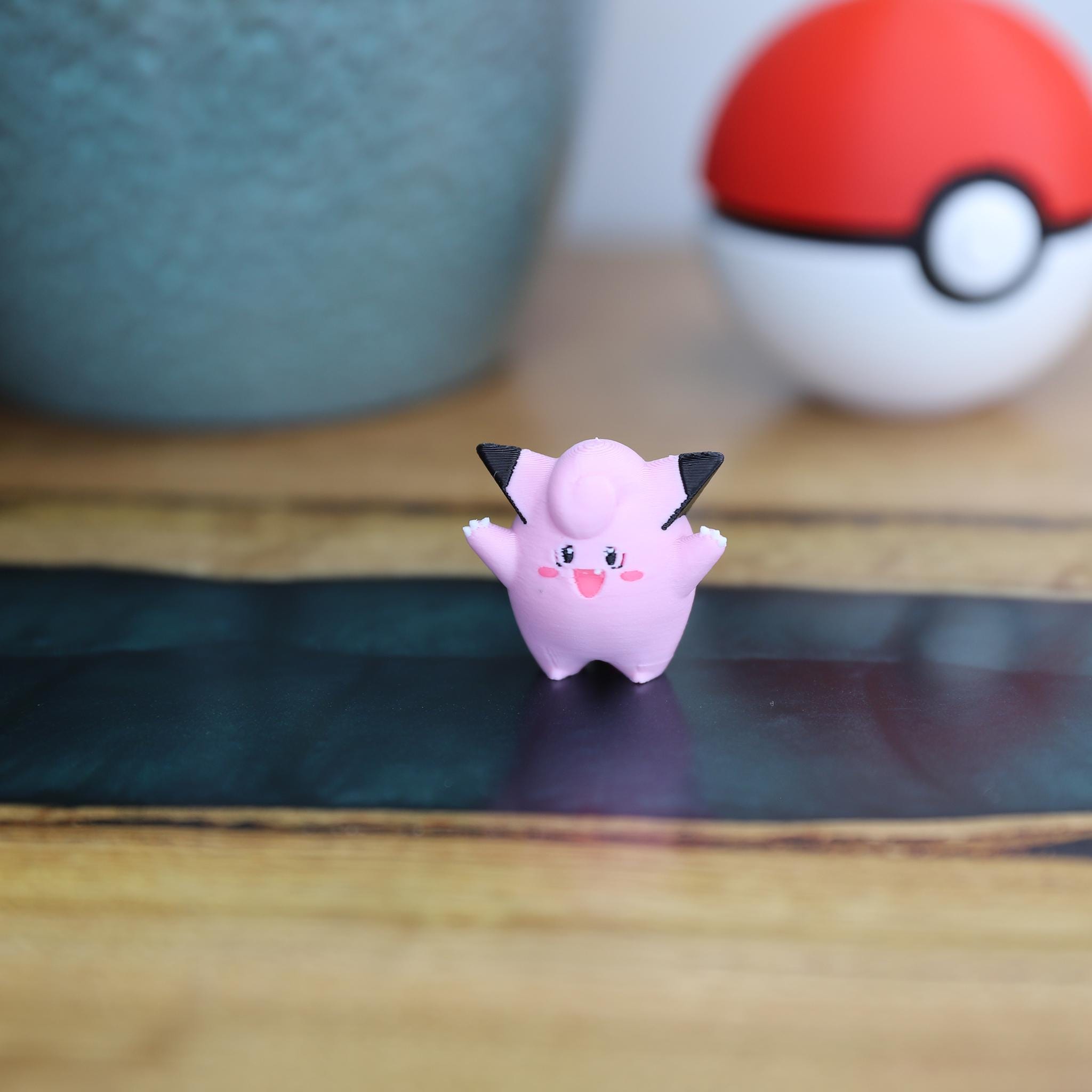 Chibi Clefairy 3D Printed Figurine - Cute Pokemon Keychain & Model