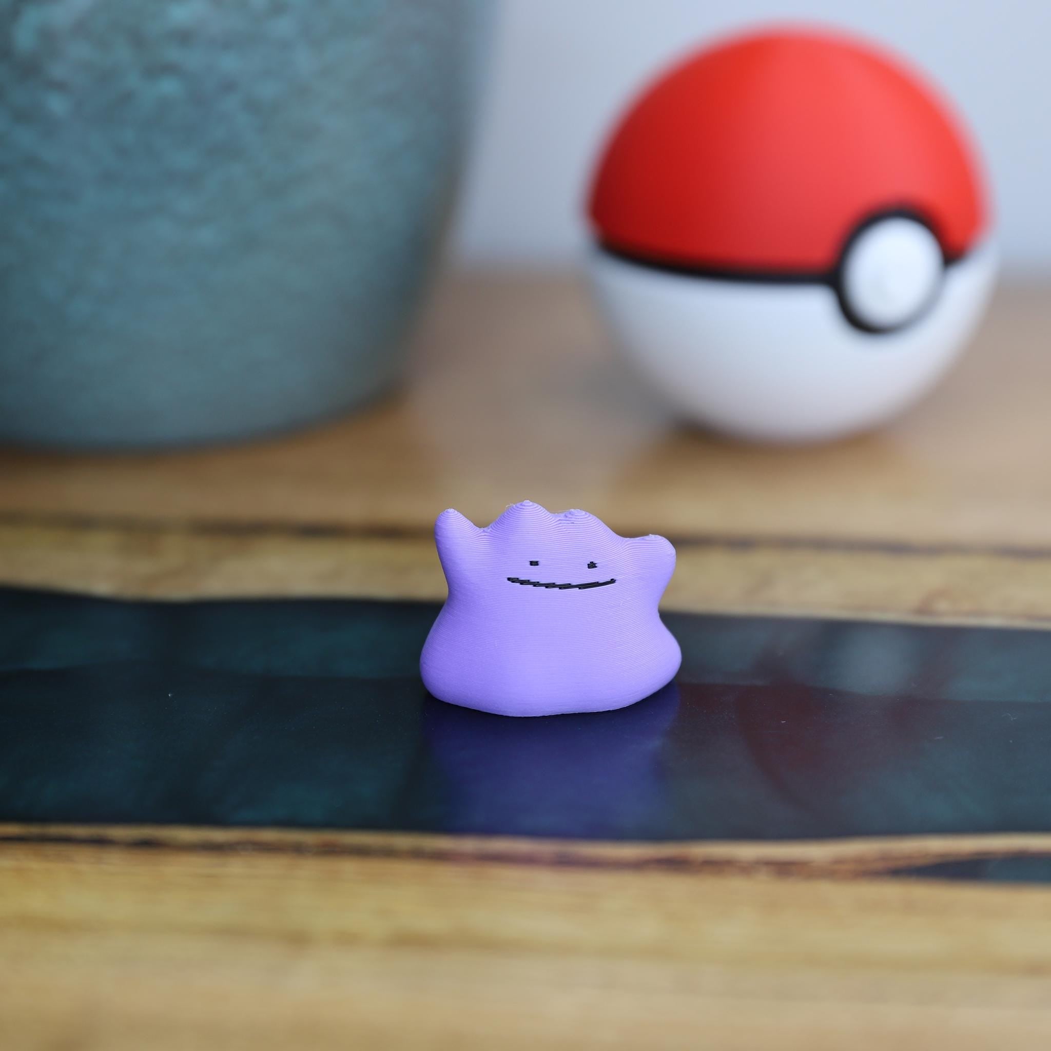 Chibi Ditto 3D Printed Figurine - Cute Pokemon Keychain & Model