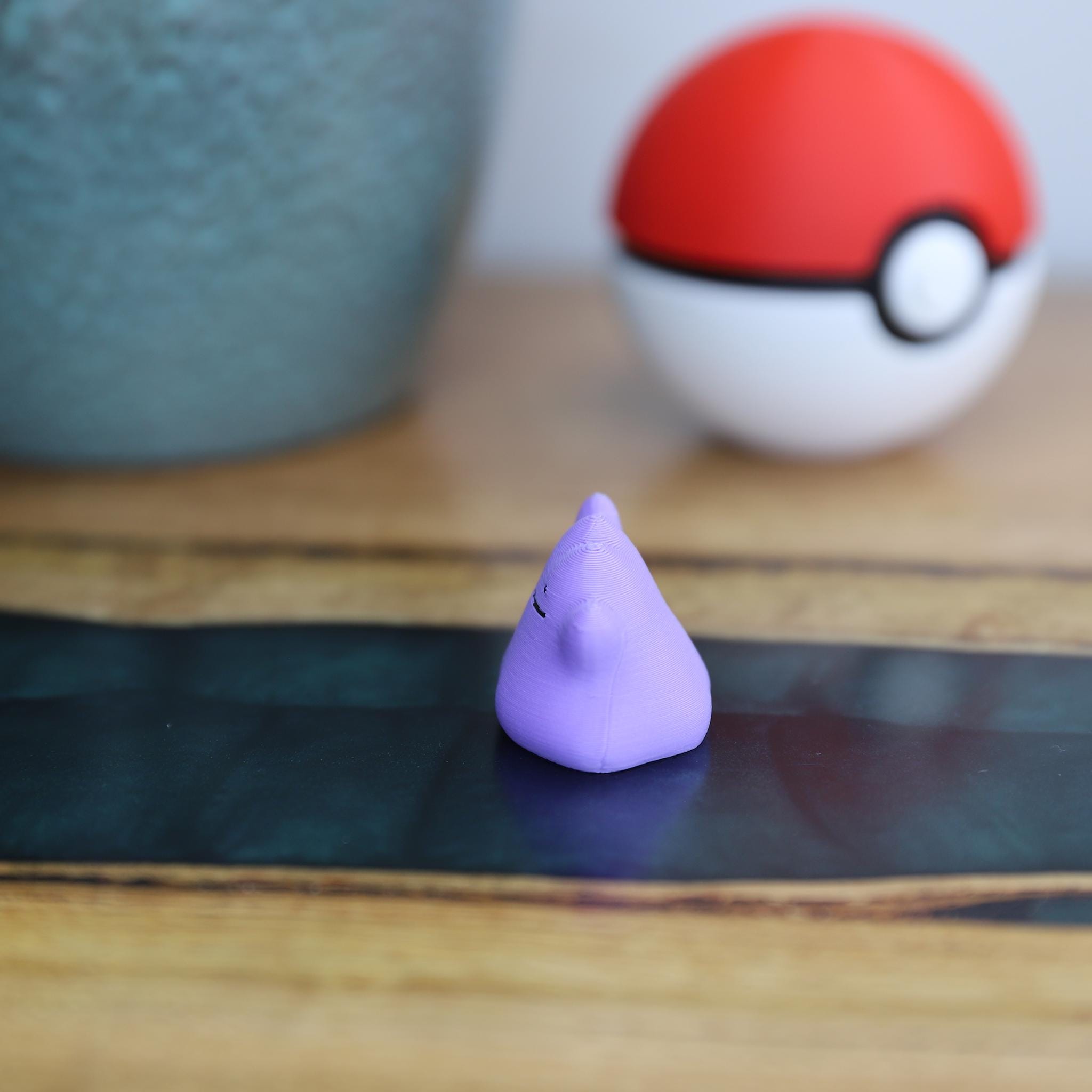 Chibi Ditto 3D Printed Figurine - Cute Pokemon Keychain & Model