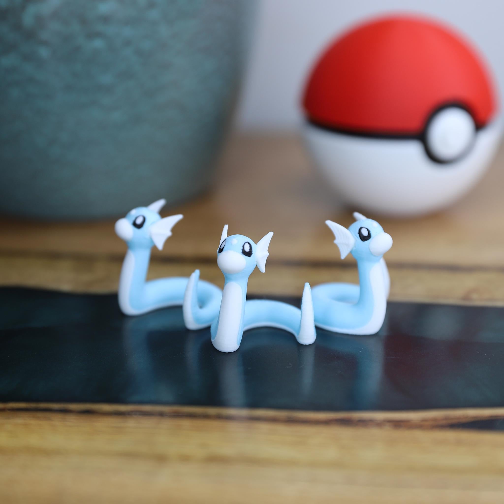 Chibi Dratini 3D Printed Figurine - Cute Pokemon Keychain & Model