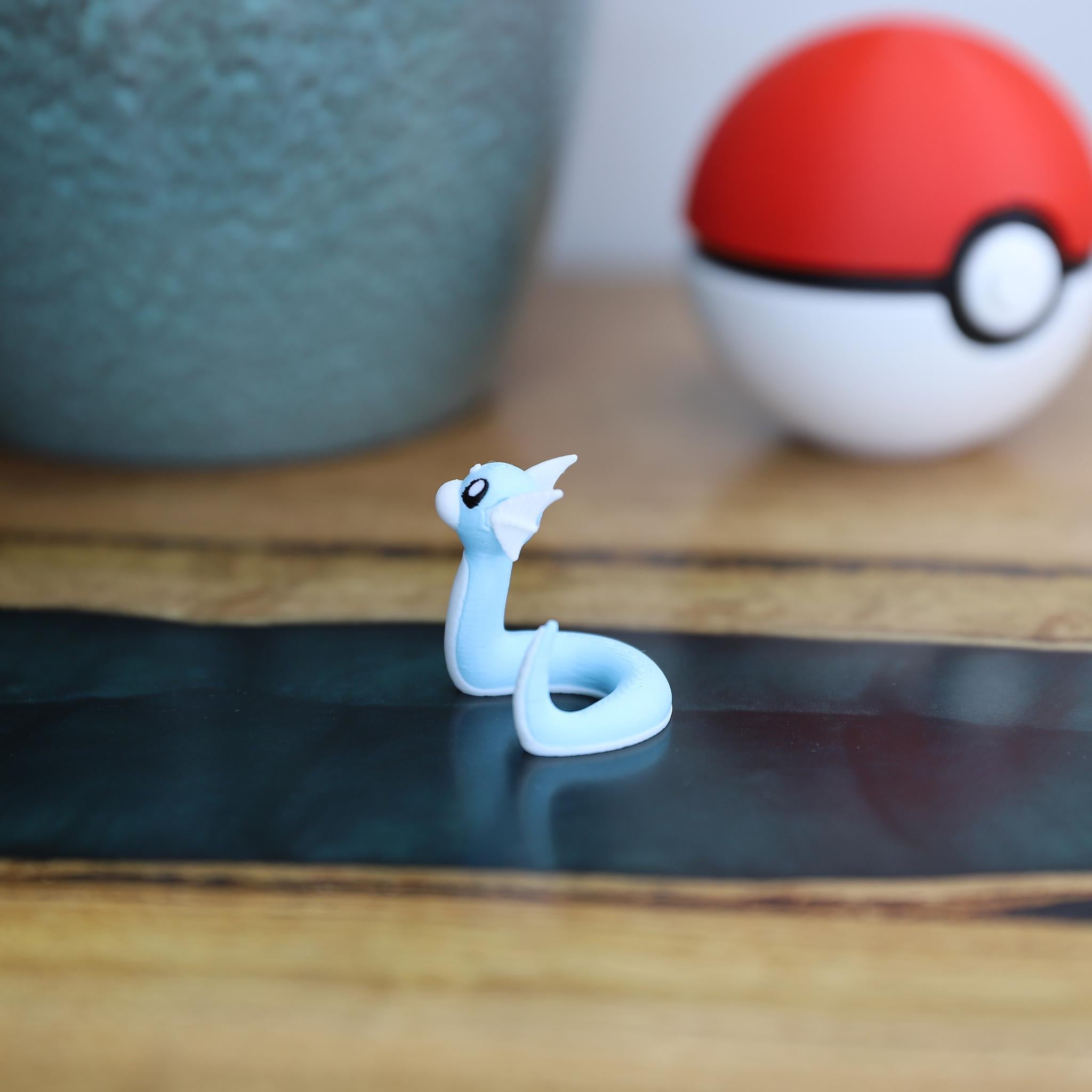 Chibi Dratini 3D Printed Figurine - Cute Pokemon Keychain & Model