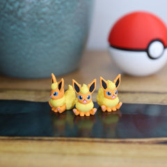 Chibi Flareon 3D Printed Figurine - Cute Pokemon Keychain & Model